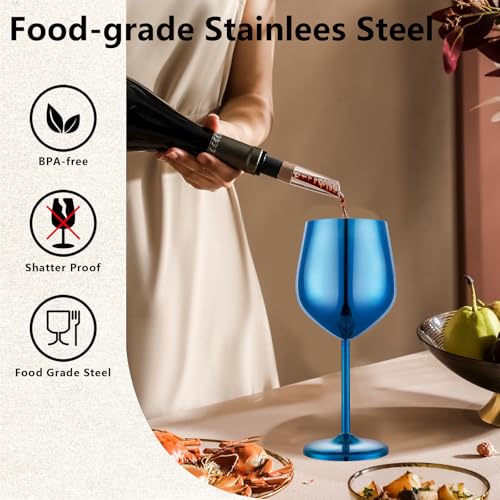 Unbreakable Stainless Steel Wine Glasses Set of 2 (2 Count)