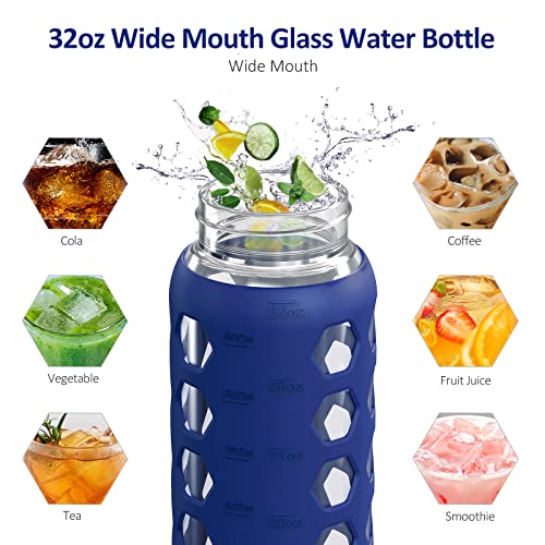 Glass Water Bottle (Bule / 32 Ounces)