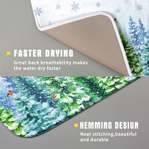 Winter Forest Dish Drying Mats (DMS919WtreeM / 18" x 16")