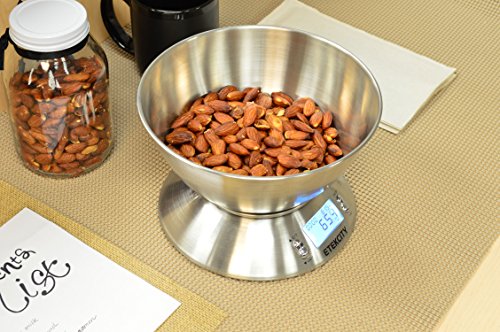 Food Scale with Bowl (Stainless Steel-Silver / 11lb / 11lb)