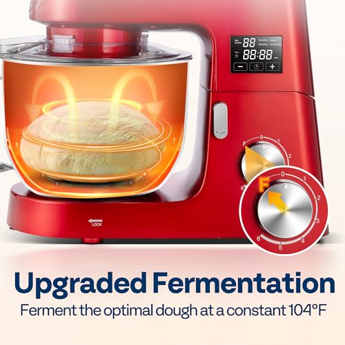 9-in-1 Stand Mixer with Fermentation & Timer, 7.5-Quart, Red (9-in-1 / Red)