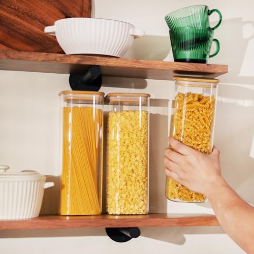 71oz 2.2Qt Square Glass Storage Containers with Lids 3 (71oz*3)