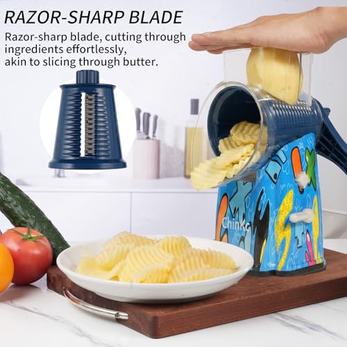 Upgrade Rotary Cheese Grater Shredder with Handle (013)