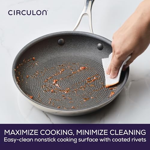 C1 Series Clad Stainless Steel with ScratchDefense Technology Cookware Nonstick Induction Frying Pans (Set (8.5-Inch & 10-Inch))