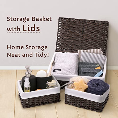 WeeNest Baskets for Organizing (Walnut Brown)