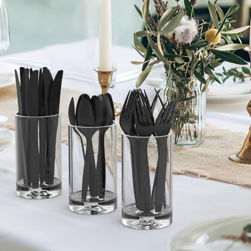 360 Count Black Plastic Spoons Disposable (Black)