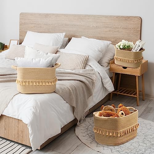 Storage Basket 3 Pack for Organizing (Jute / 3 Pack)