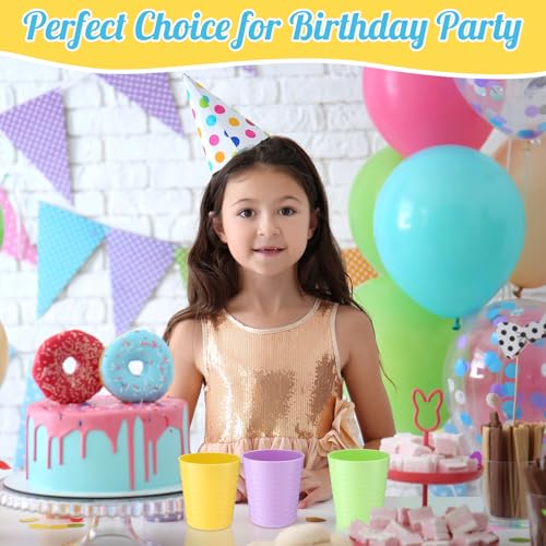 36 Pcs Kids Plastic Cups 8 oz Drinking Toddler Cups (Pastel)