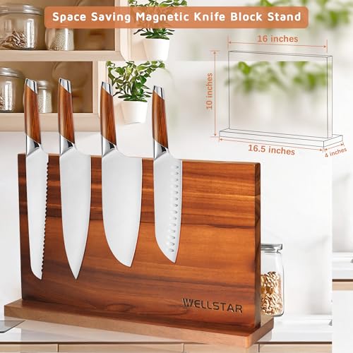 Extra Large Acacia Magnetic Knife Block 16x10 Inches (XXL)
