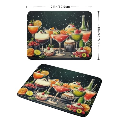 Dish Drying Mat for Kitchen Counter (Wine Glass 0317 / 24" x 18")