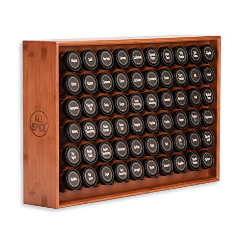 Spice Rack Organizer (60 Jar / Cherry Stain)