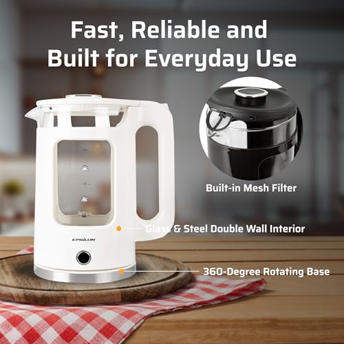1.7L Glass Electric Kettle (EK White Vented)