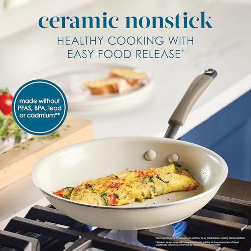 Cucina Ceramic Nonstick Cookware Pots and Pans Set (Almond / 13 Piece Ceramic)