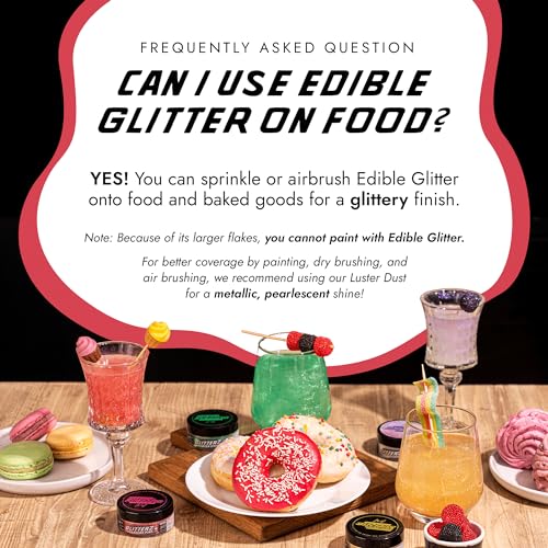 Cherry Red Edible Glitter for Drinks & Cakes