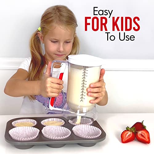 Mess Free Pancakes Pourer & Cupcake Batter Dispenser (White)