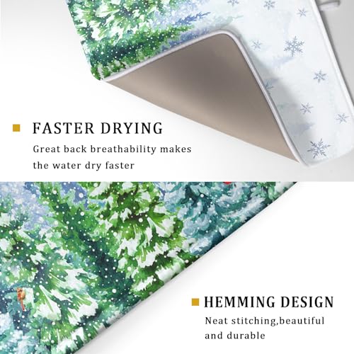 Winter Forest Dish Drying Mats (Winter Forest Bird / 24" x 18")