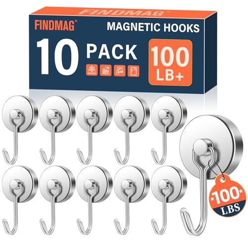 10 Pack Magnetic Hooks for Cruise Cabins (Silver / 1.26in)