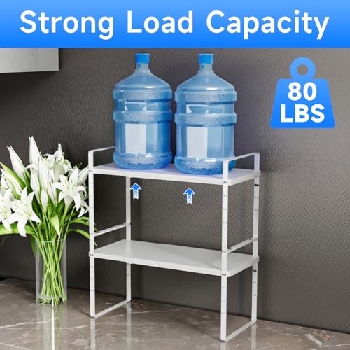 Expandable Cabinet Shelf Organizer (White Large)