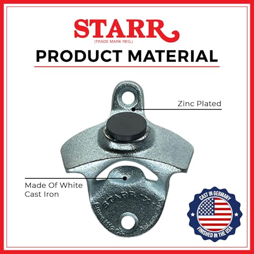 Original Plain Wall Mounted Bottle Opener (2 PC - Silver Plain STARR "X")