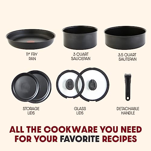 Ingenio Expertise Non Stick Cookware Set 8 Piece (Black / 8-Piece (Induction))