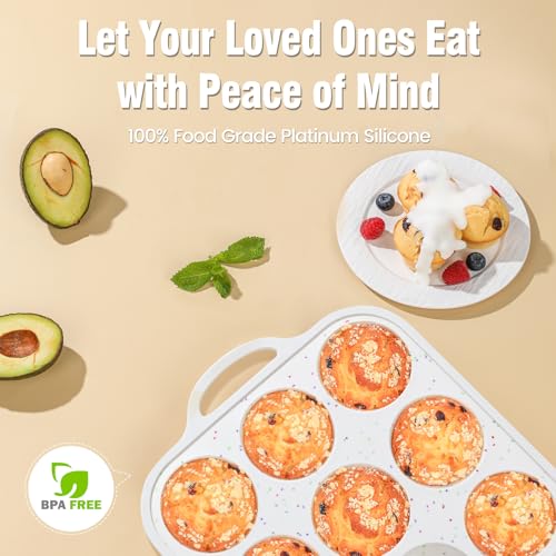 Silicone Muffin Pan with Metal Reinforced Frame (Standard: 12 Cups×2pack)