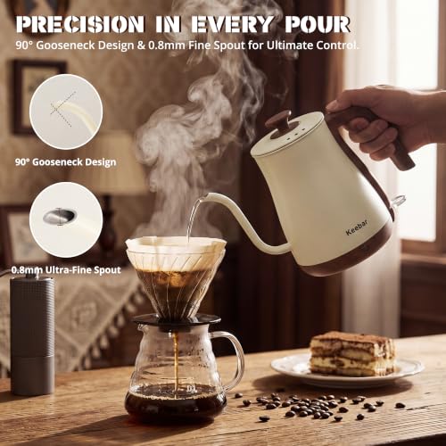 Gooseneck Electric Kettle (beige / 0.8 Quarts)