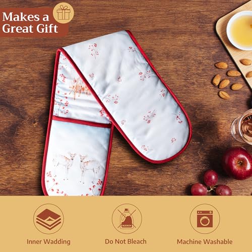 Double Oven Mitts 100% Cotton Double Oven Glove (113 - Fairy Tale Forest / 7" x 35" (Double Oven Mitt))
