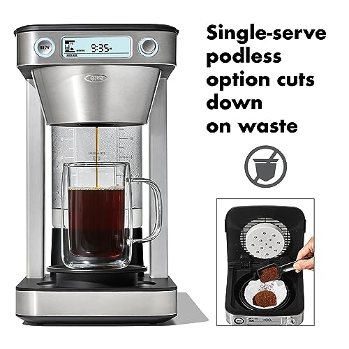Brew 12 Cup Coffee Maker With Podless Single (Silver / 12-Cup (Maker Only))