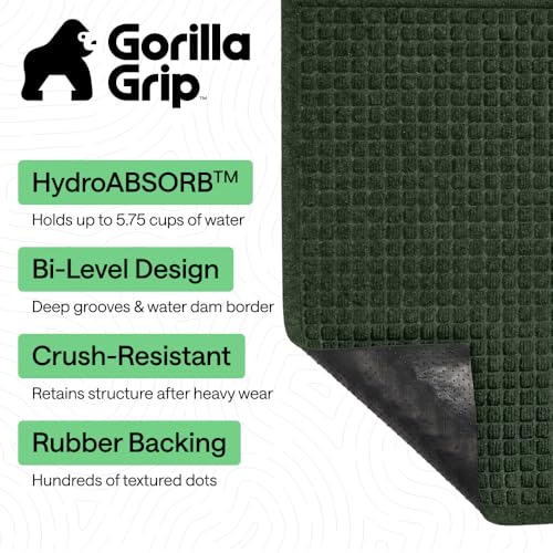 HydroABSORB Door Mat for Indoor Outdoor Use (Green / 35" X 23")