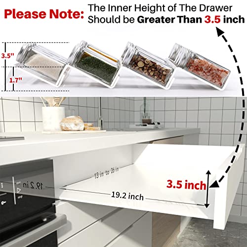 Clear Acrylic Spice Drawer Organizer (Transparent / 8 Pack)