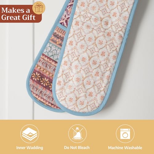 Double Oven Mitts 100% Cotton Double Oven Glove (022 - Fair Isle / 7" x 35" (Double Oven Mitt))