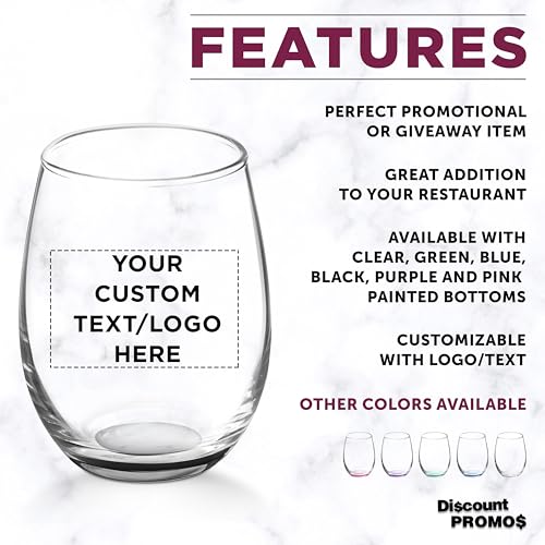 Custom Stemless Wine Glasses by ARC 5.5 oz Set of 12 (100 Count)