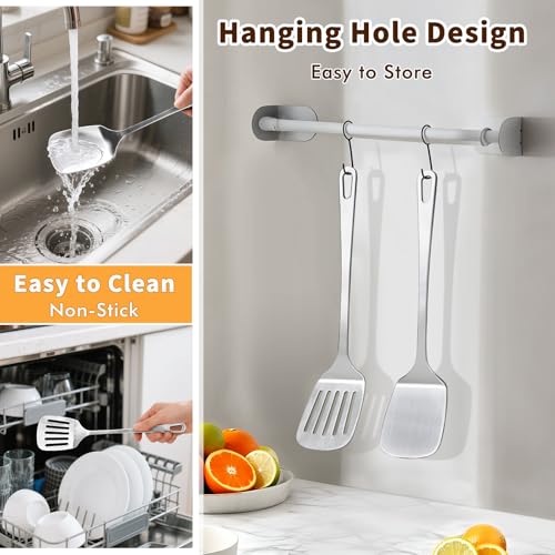 2 Pcs Stainless Steel Spatulas Set (2 Count)
