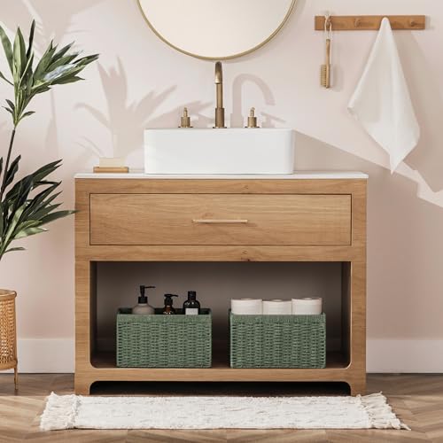 2 Pack Wicker Basket (Rectangular- 2pack 13.4"×8.3"×7.1" / Green)