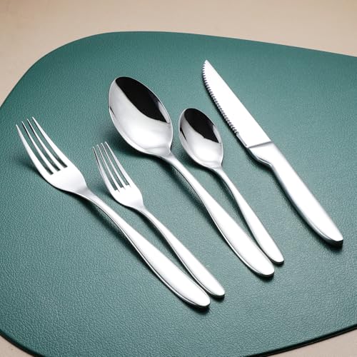Silverware Set with Steak Knives (Mirror silver with Steak Knives)