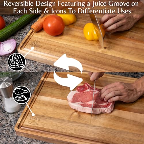 Acacia Wood Cutting Board (20"L x 15"W)