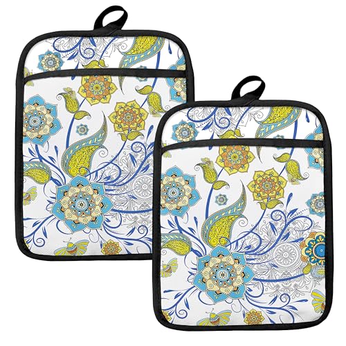 Boho Floral Oven Mitts Set (Haodh-4)