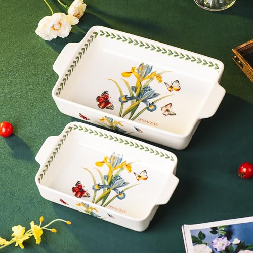 ONCCI In Glaze Ceramic Baking Dish Set of 2 (Iris)