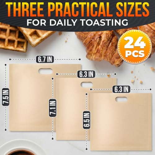 Toaster Bags Reusable 24 Pack