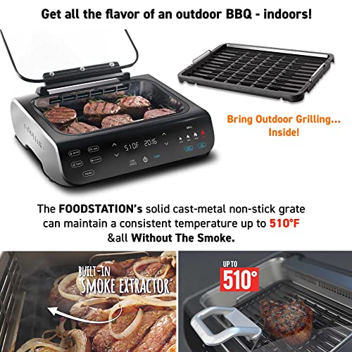 Smokeless Indoor Grill & Air Fryer raclette grill with Smoke Extracting Technology Extra (Air Fryer Grill 6 QT)