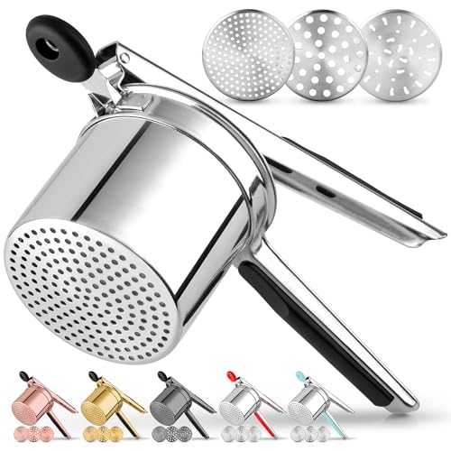 Premium Large 15oz Potato Ricer With 3 Interchangeable Discs