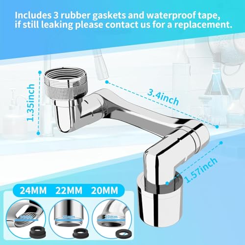 1080° Swivel Faucet Extender (Brass - 1 Pack / 1080-1Mode)