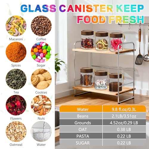 10 oz Glass Jars Set of 2 (10oz/300ml-2 pack-with spoon)