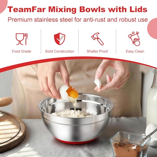 Mixing Bowls Stainless Steel Salad Bowls with Lids