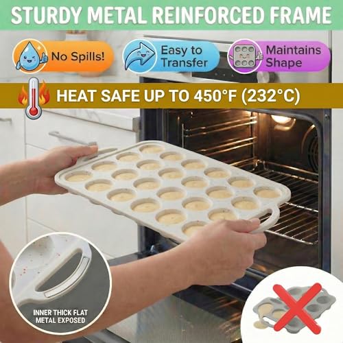 Silicone Muffin Pans (Cream / Regular + Mini Set (12/24 Cups Pan))