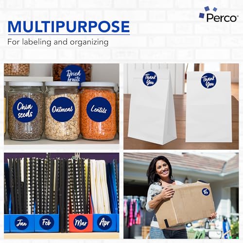 Dark Blue Perforated Round Circle Dot Sticker 3 (Blue - Dark / 3 Inch)