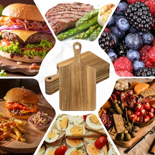 6 Pcs Thick Wood Cutting Boards for Chopping Serving (13 x 7 inches)