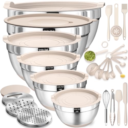Mixing Bowls with Airtight Lids Set (Khaki)