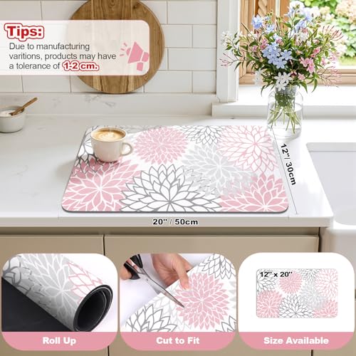Dish Drying Mat (Pink / 12" x 20")