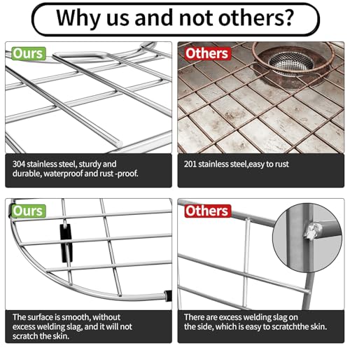 2Pack Stainless Steel Sink Protector Grid 13"x16" and 11.2"x14.5" (2Pack-13''x16''&11.2''x14.5''/Rear Drain)